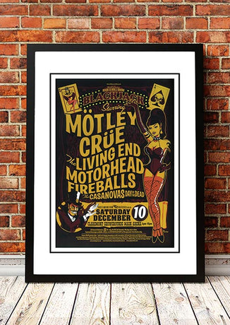 Motley Crue 'Blackjack’ Perth, Australia Concert Poster 2005 - Framed A3