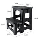 Multipurpose Portable Folding 2 Step Stool Non-Slip PP Collapsible Step Ladder Stool For Office Garage Library Closet Bathroom Kitchen Household Car RV