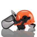 Chainsaw Brushcutter Hard Hat Safety Helmet Face Shield With Visor & Ear Muffs For Landscaping Gardening Lawn Mowing Edge Trimming CE Approved