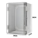 Electrical ABS Junction Box IP66 Waterproof Electrical Enclosure with Clear Hinged Cover and Mounting Plate for Electrical Project 30x20x17cm