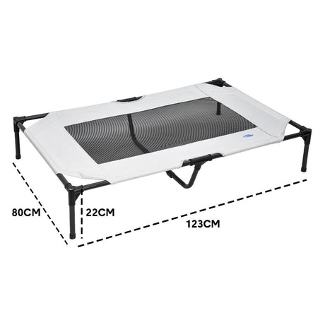 Raised Dog Bed Large Elevated Pet Bed Scratch and Moisture Resistant Breathable Kennel with Non-Slip Feet Indoor Outdoor for All Seasons Max Load 100kg