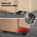 6-Wheel Folding Hand Truck Heavy Duty 227kg Capacity Collapsible Trolley with Elastic Strap Triple-Axle All-Terrain Design Moving RV Camping Warehouse