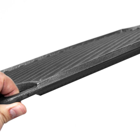 Reversible Cast Iron Griddle Rectangular BBQ Plate 43x24cm Double-Sided Flat Top Griddle Pan and Grooved Grill for Gas Stovetop Oven and Open Fire Black