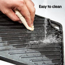 Reversible Cast Iron Griddle Rectangular BBQ Plate 43x24cm Double-Sided Flat Top Griddle Pan and Grooved Grill for Gas Stovetop Oven and Open Fire Black