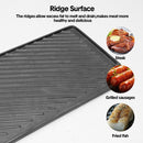 Reversible Cast Iron Griddle Rectangular BBQ Plate 43x24cm Double-Sided Flat Top Griddle Pan and Grooved Grill for Gas Stovetop Oven and Open Fire Black