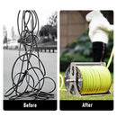 Large Stainless Steel Garden Hose Reel Cart Portable Pipe Holder With Rainproof Sunscreen Protection Lid and Crank Handle