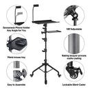 Mobile Laptop Tripod Stand 11-16 Inch on Wheels 82-170cm Height Adjustable Projector Stand Portable Stand with Gooseneck Phone Holder for Home Office