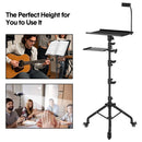 Mobile Laptop Tripod Stand 11-16 Inch on Wheels 82-170cm Height Adjustable Projector Stand Portable Stand with Gooseneck Phone Holder for Home Office