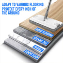 Flat D Set Mop and Bucket Wringer Set with Stainless-Steel Handle 10 Washable and Reusable Microfiber Pads for Hardwood Laminate Floors Tile
