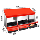 Chicken Hen Coop Hutch Nesting Box 3-Hole Roll Away Metal Design 52x47.5x81cm Durable Indoor Outdoor Laying Box with Easy Access Ventilation