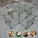 Pet Playpen Foldable Metal Pet Cage Enclosure Puppy Fence 16 Panels with Connection Clips for Small Animal Puppy Rabbit Kitten Turtle Indoor Outdoor Black