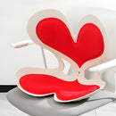 BKT Cushion Portable Ergonomic Lower Back Seat Lumbar Support Chair Posture Correction Max Load 110kg for Home Office Chair and Floor Seat Red Heart Design