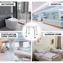 Shower Chair Stable Non-Slip Bath Seat 37-52cm Height Adjustable with Shower Holder and Armrest for Elderly Medical Disabled Safety Bathroom Max Load 100kg