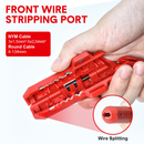 Wire Stripper Ergonomic Curved Handle Cable Stripping Splitting Cut Tool Wide Stripping Ranges Hand Tool with 6 Size Planer Holes for Electrical