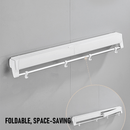 Alston Wall Mounted Drying Rack Clothes Airer Space Saver Folding Dryer Bearing Capacity 12KG Foldable Rail With Hooks Indoor Outdoor Balcony Laundry White
