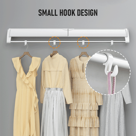 Alston Wall Mounted Drying Rack Clothes Airer Space Saver Folding Dryer Bearing Capacity 12KG Foldable Rail With Hooks Indoor Outdoor Balcony Laundry White