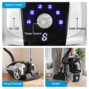 DEVANTI Bagged Vacuum Cleaner Powerful Suction for Carpet Wood Tile Floor