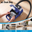 DEVANTI Bagged Vacuum Cleaner Powerful Suction for Carpet Wood Tile Floor
