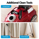 DEVANTI Bagged Vacuum Cleaner Powerful Suction for Carpet Wood Tile Floor