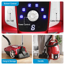 DEVANTI Bagged Vacuum Cleaner Powerful Suction for Carpet Wood Tile Floor