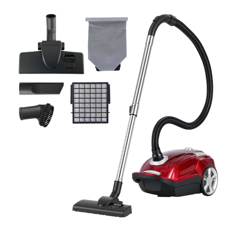 DEVANTI Bagged Vacuum Cleaner Powerful Suction for Carpet Wood Tile Floor
