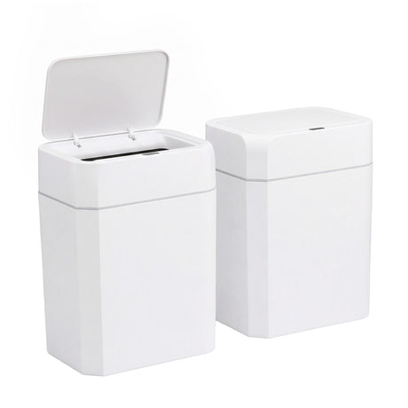 Artiss Rubbish Bin 12L 2-Pack Sensor Kitchen Automatic Motion Touchless White