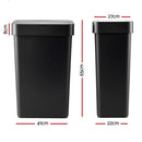 Artiss Rubbish Bin 50L Sensor Kitchen Automatic Motion Plastic Touchless Black