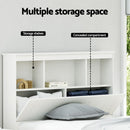Artiss Bed Frame King Single Size Wooden with 3 Shelves Bed Head White