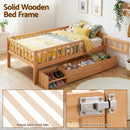 Artiss Kids Single Bed Frame with 3 Storage Drawer Montessori Bed for Toddler Natural