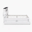Artiss Single Bed Frame with Storage Drawers White Platform Bedframe with Bookcase Headboard Charging Station Led Light