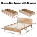 Artiss Queen Size Bed Frame with 2 Drawers Bedroom Furniture