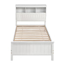 Artiss Single Bed Frame with Storage Headboard and Footboard Wooden Bed Base White