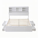 Artiss King Single Bed Frame with Storage, 4 Drawers, USB and Night Light White