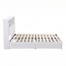 Artiss King Single Bed Frame with Storage, 4 Drawers, USB and Night Light White