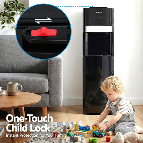 Devanti 3 Taps Water Cooler Dispenser Bottom Loading Dispenser Chiller Filter Purifier