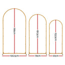 Wedding Arch Backdrop Stand Set of 3 Gold Metal Wedding Arched Frame, Easy to Assemble, Stable Balloon Arch Standfor Wedding, Baby Shower, Party Decoration