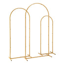 Wedding Arch Backdrop Stand Set of 3 Gold Metal Wedding Arched Frame, Easy to Assemble, Stable Balloon Arch Standfor Wedding, Baby Shower, Party Decoration