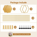 3Pcs Wedding Backdrop Pedestal Stand Gold Metal Hexagon Wedding Frame Plinth Pillars Table