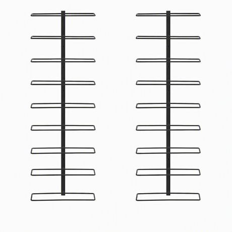 Artiss Wall Mounted Wine Rack Holder Black Metal - Set of 2 (18-Bottle Capacity)