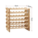 Artiss 36 Bottle Wooden Wine Rack 6 Tier Modular Wine Display Storage Stand Freestanding Holder Natural Pine Wood, 70 x 30 x 70cm