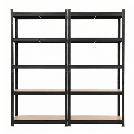 Giantz 2-Rack Garage Shelving 1.6X0.8m MDF Warehouse Shelves Storage Rack Black