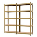 Giantz 2-Rack Garage Shelving 1.6X0.8m MDF Warehouse Shelves Storage Rack Yellow