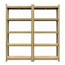 Giantz 2-Rack Garage Shelving 1.6X0.8m MDF Warehouse Shelves Storage Rack Yellow