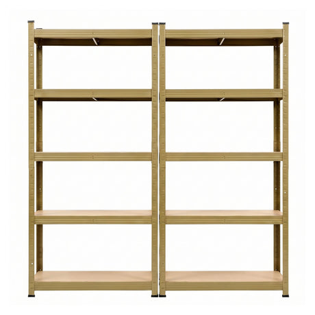 Giantz 2-Rack Garage Shelving 1.6X0.8m MDF Warehouse Shelves Storage Rack Yellow