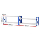 Giantz 2x 0.9M Garage Shelving Workbench Warehouse Rack