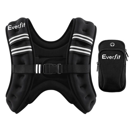 Everfit 10kg Weighted Vest Men Women, Reflective Running Vest with Armband Pouch