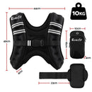 Everfit 10kg Weighted Vest Men Women, Reflective Running Vest with Armband Pouch