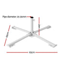 Instahut Outdoor Umbrellas Base Steel Umbrella Holder 25 to 35mm White