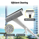 Giantz Window Cleaner Mirror Car, Spray Scrub Squeegee 136cm Extendable Long Handle with Water Tank 3 Microfiber Pads, Glass Scrubber for High Windows Home Car Mirror, White