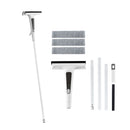 Giantz Window Cleaner Mirror Car, Spray Scrub Squeegee 136cm Extendable Long Handle with Water Tank 3 Microfiber Pads, Glass Scrubber for High Windows Home Car Mirror, White